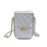 Lizard Quilted Sheepskin Leather Crossbody Bag